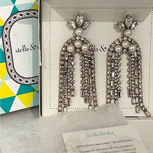 NIB Stella & Dot Crystal Waterfall Earrings
